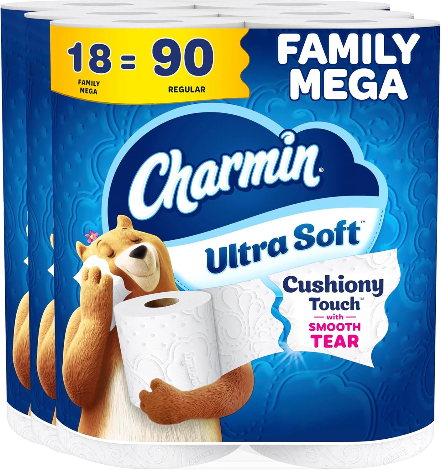 Amazon Basics 2-Ply Soft Toilet Paper, 6 Rolls (1 Pack of 6), Equivalent to 37 Regular Rolls, Packaging May Vary